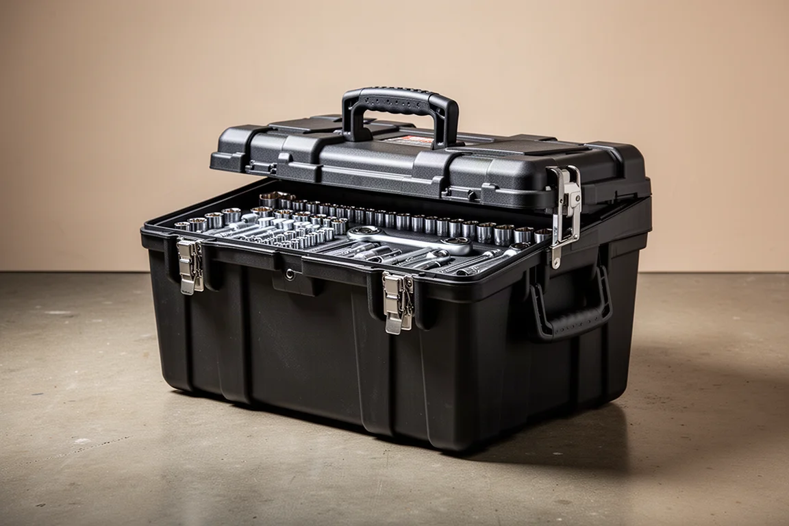 Hart 275-piece mechanic set case on a concrete workshop floor
