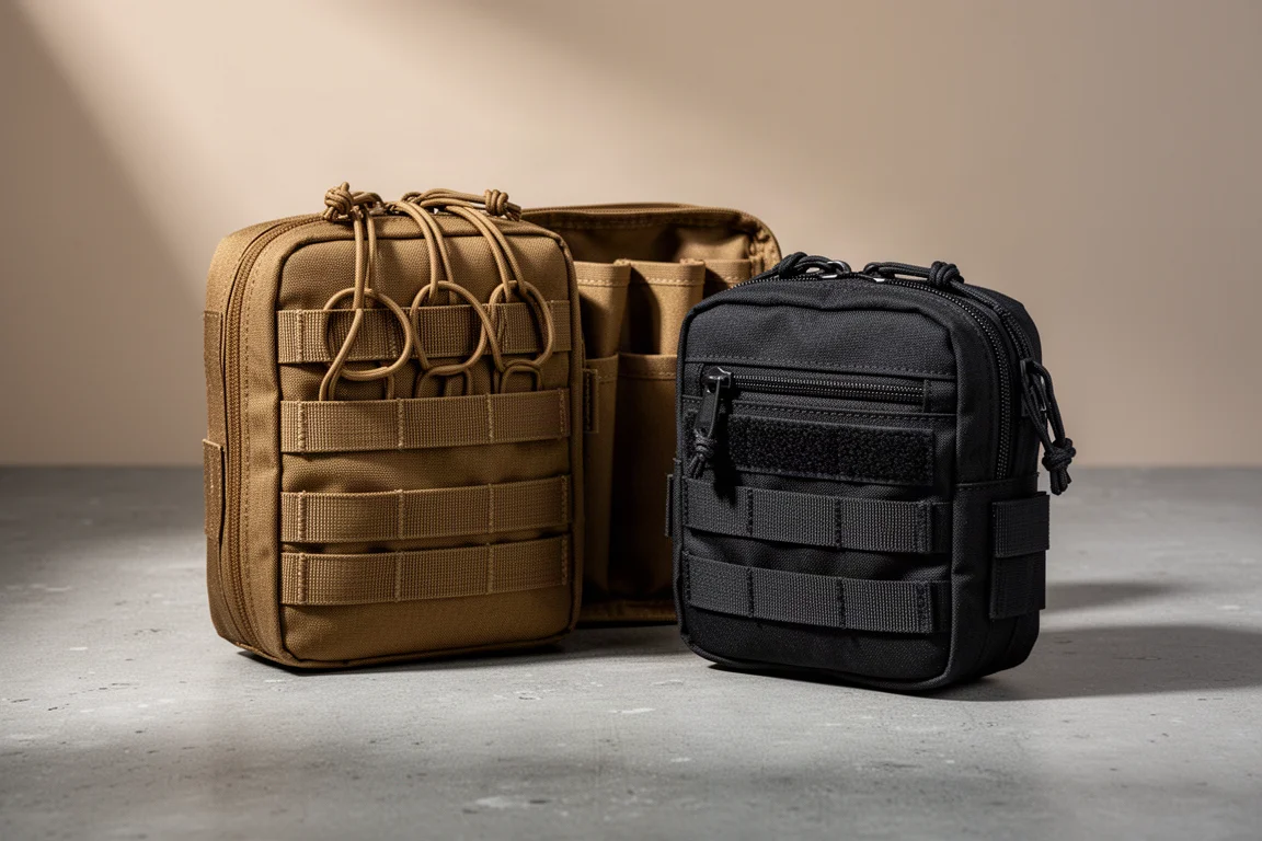 Two Helikon-Tech Numbat chest rigs side by side on a concrete surface
