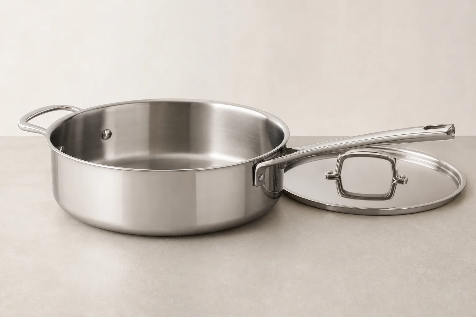 Essenzielle Kochgeschirr-Kollektion mit Bratpfanne, Sauteuse, gusseiserner Pfanne, Antihaftpfanne, Backblech und Schmortopf
