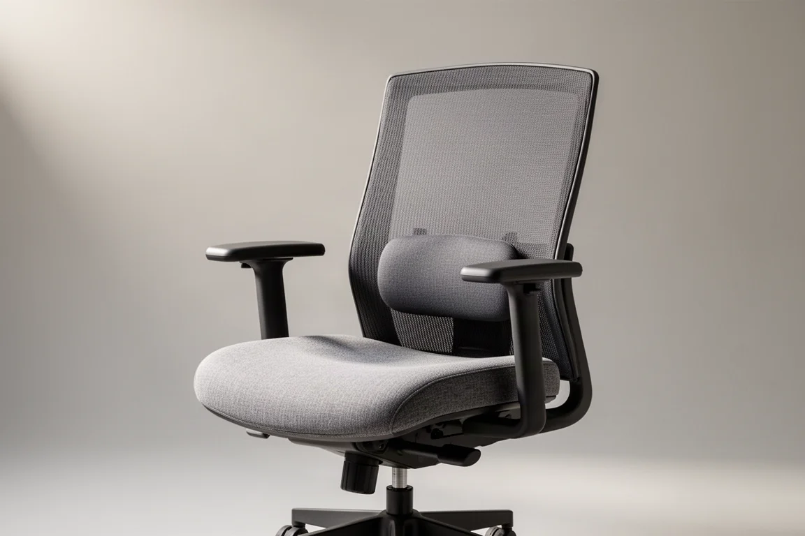 五張 Herman Miller 人體工學辦公椅排成一列,背景為中性色調