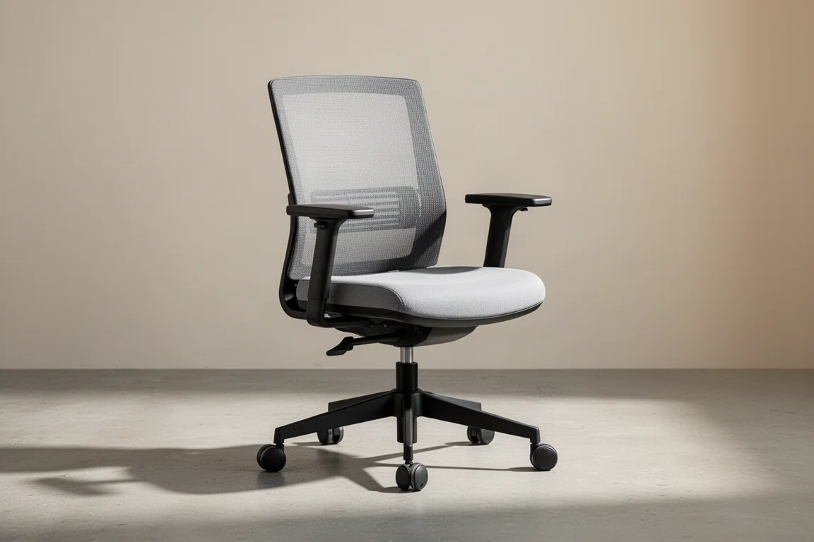 五張 Herman Miller 人體工學辦公椅排成一列,背景為中性色調