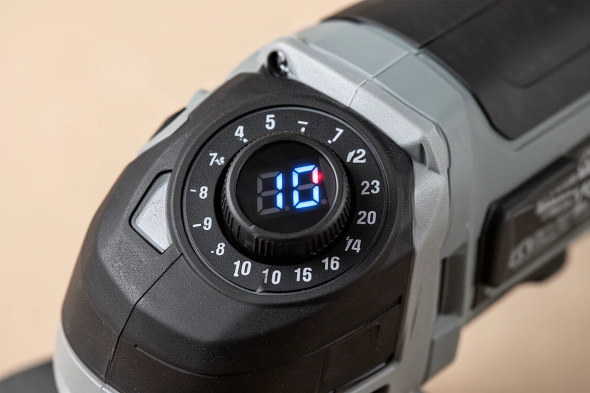 LED speed display and selector on the body of a cordless multi-tool