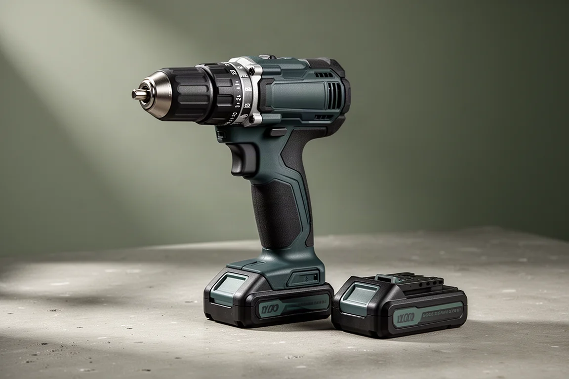 Akumulatorowa wiertarka udarowa Hilti SF6H-22 i akumulator na betonowej powierzchni warsztatowej