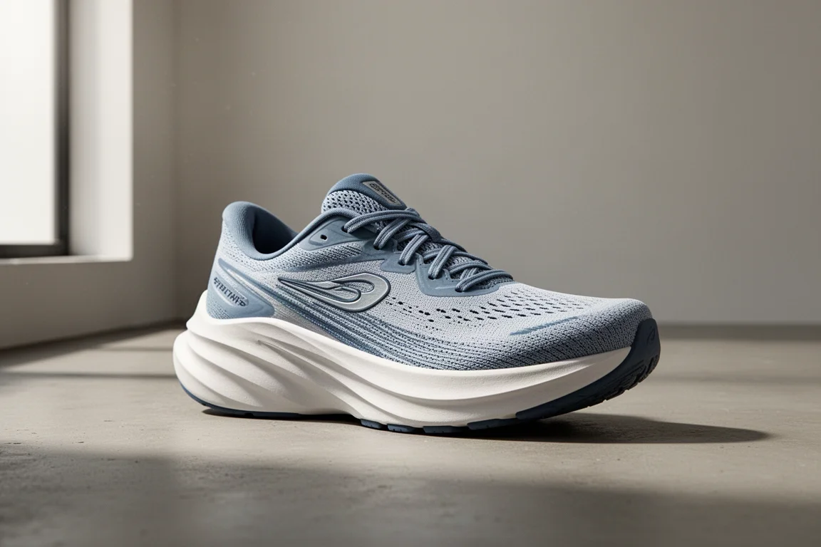Hoka Arahi 8 stability running shoe in three-quarter profile on concrete