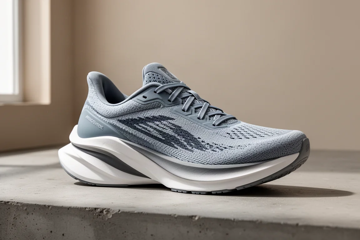 Hoka Bondi 8 max-cushion running shoe on a concrete surface