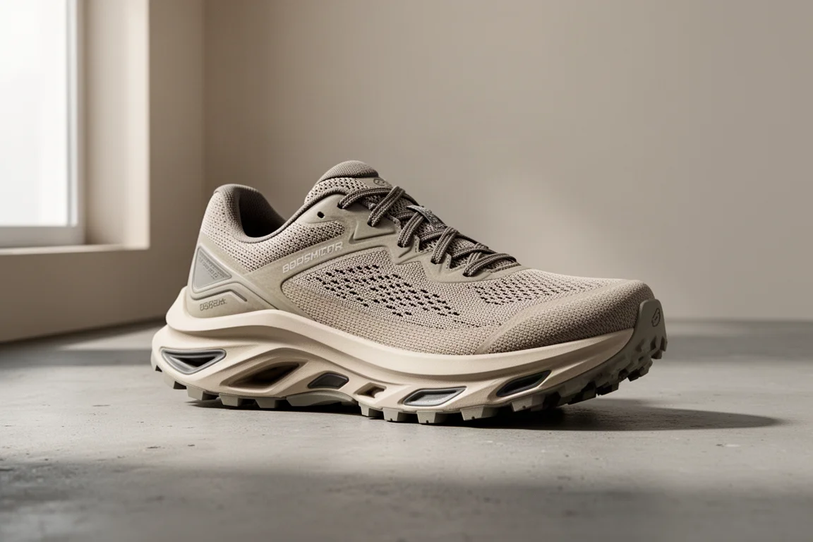 Hoka Challenger 7 hybrid trail-road running shoe on a concrete surface