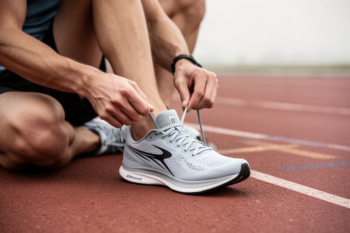 Runner che esegue ripetute veloci in salita su una strada residenziale asfaltata