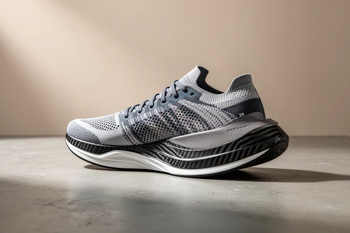 Hoka Cielo X1 carbon plated running shoe on a concrete surface