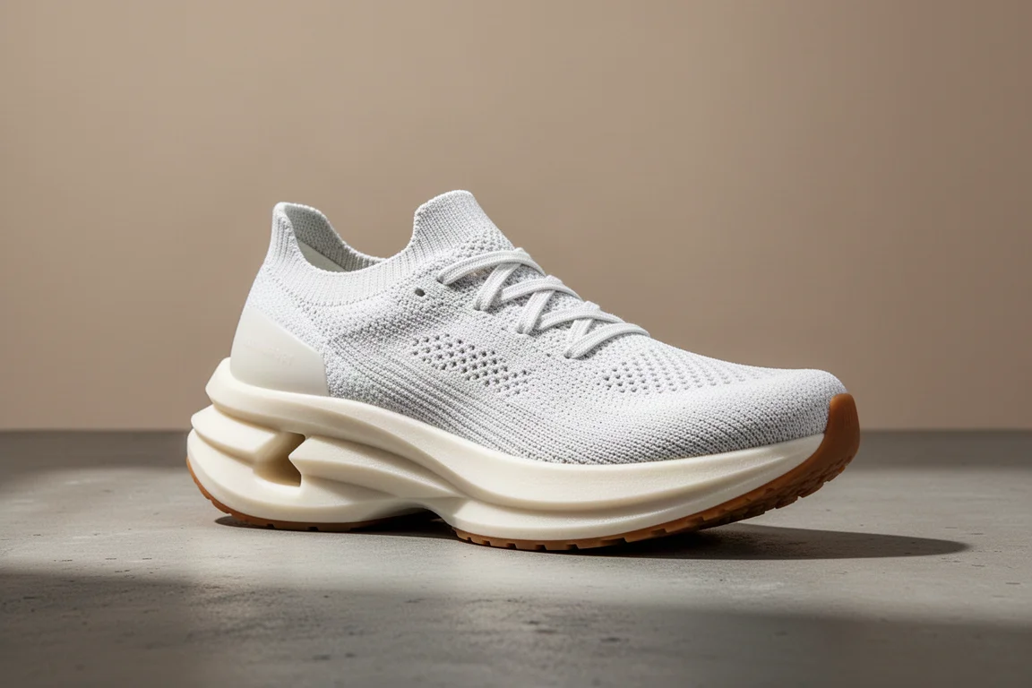 Scarpa da corsa su strada Hoka Cielo X1 su una superficie in cemento