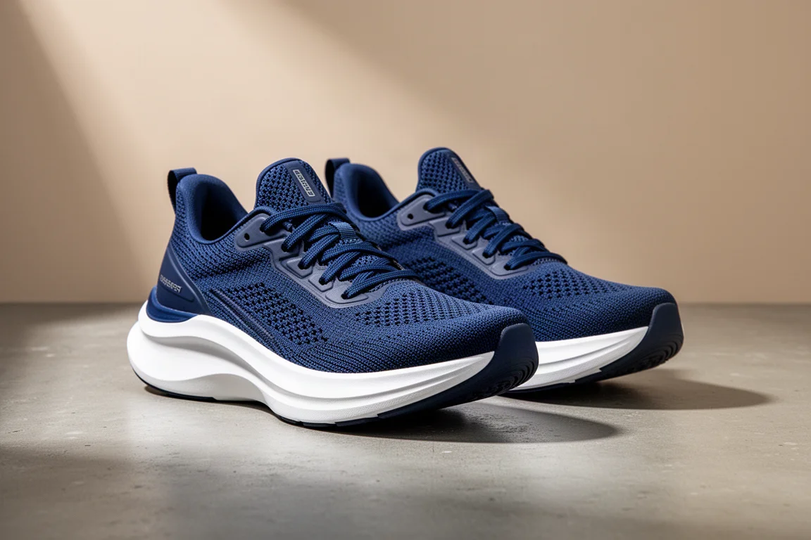 White Hoka Clifton 10 running shoe with thick midsole on concrete surface