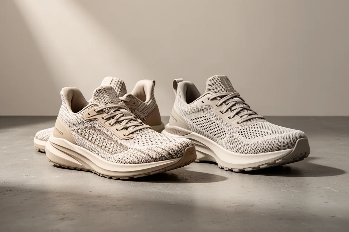 Hoka Clifton 10 and Bondi 9 running shoes side by side on concrete