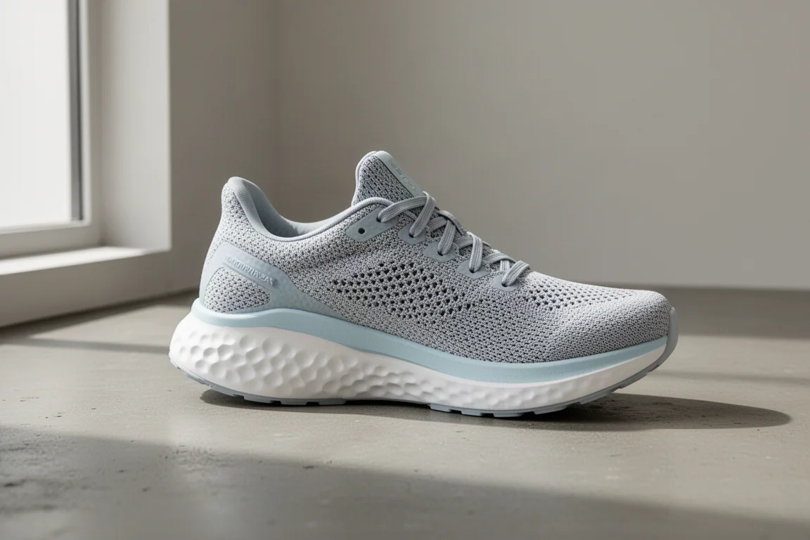 Hoka Clifton 8 running shoe on a matte concrete surface