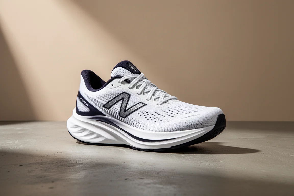 Hoka Mach 7 輕量跑鞋以四分之三角度展示於水泥地面上