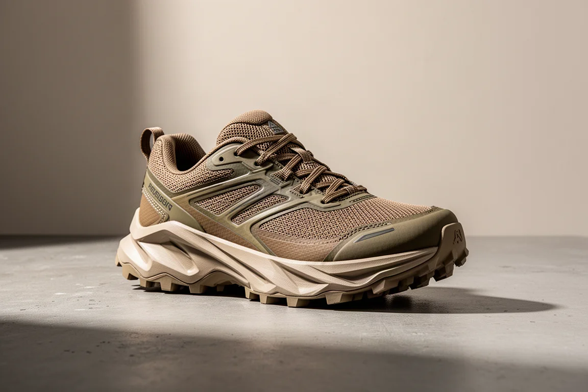 Hoka Mafate Speed 3 trail running shoe on a concrete surface