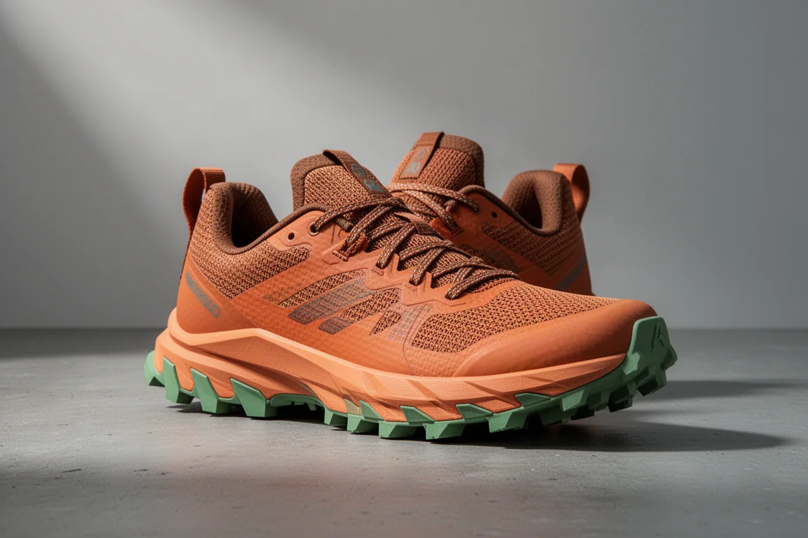 Hoka Mafate Speed 4 trail running shoe on a concrete surface