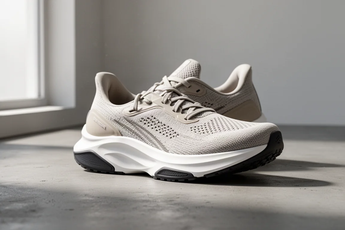 Hoka Max 6 輕量跑鞋置於水泥地面上
