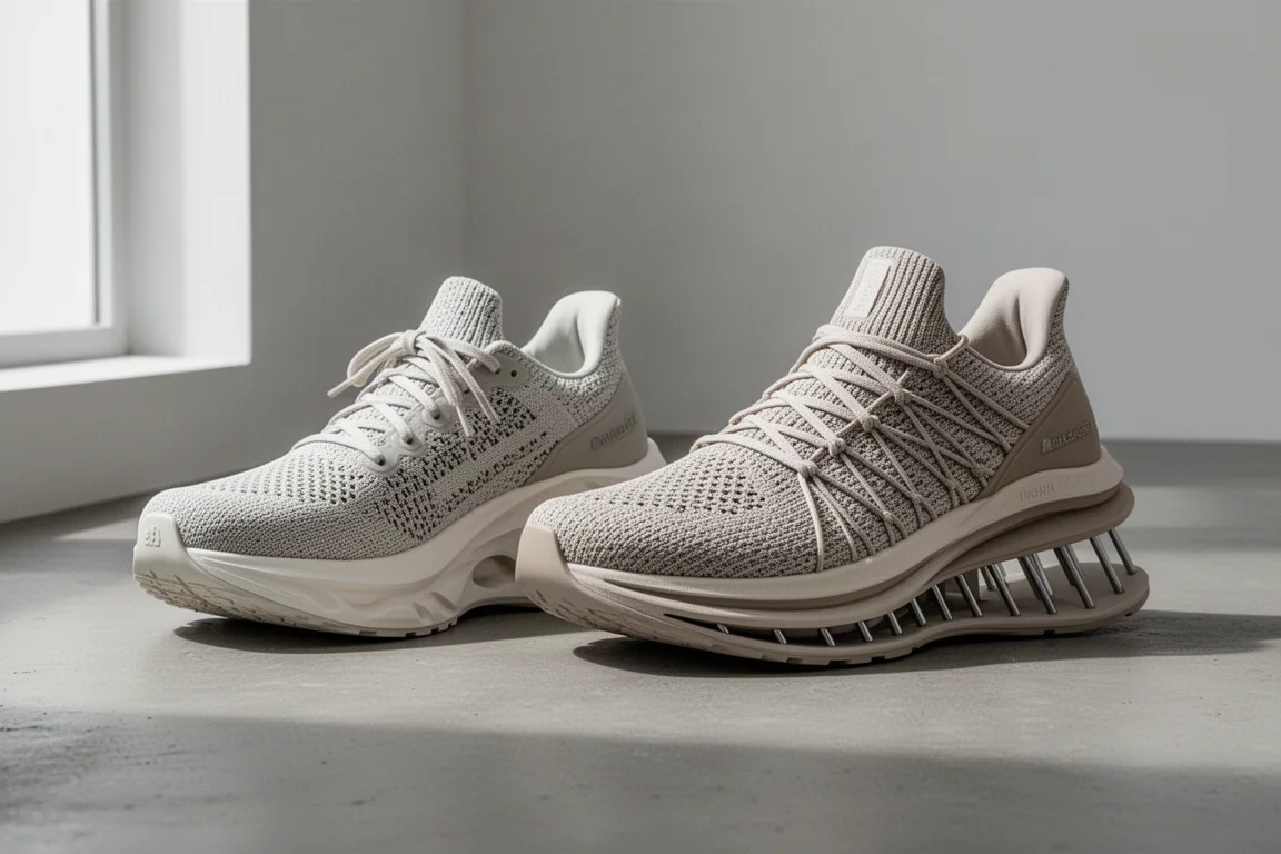 Hoka Skyward X und Adidas Adizero Prime X Strung 2 Laufschuhe nebeneinander