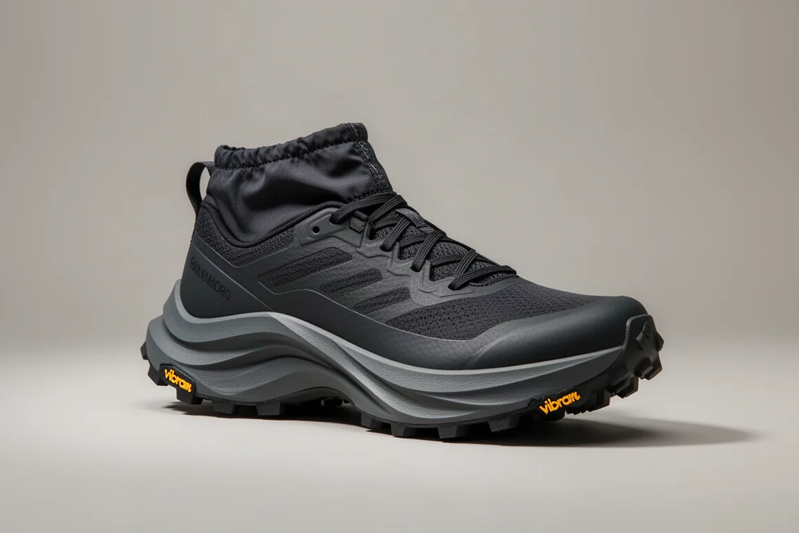 Hoka Tecton X 3 trail running shoe with gaiter collar and lugged outsole