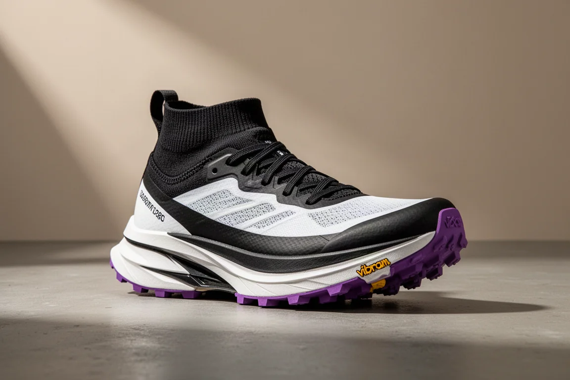 Hoka Tecton X 4 Trailrunningschuh auf matter Betonoberfläche