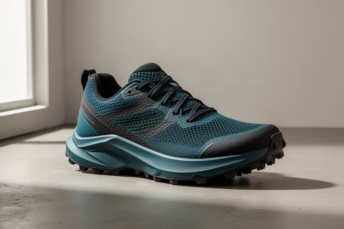 Hoka Tecton X2 trail running shoe shown in three-quarter profile on a concrete surface
