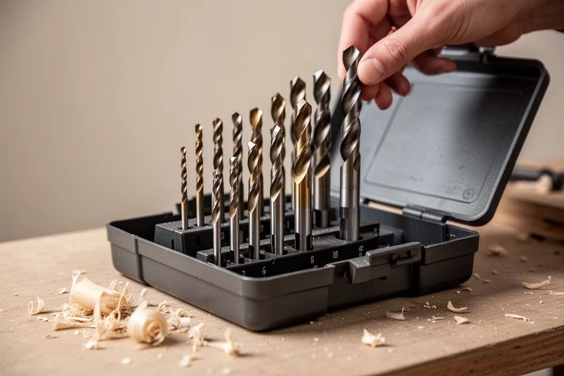 Assorted hand tools including a folding utility knife, square, and tape measure on concrete