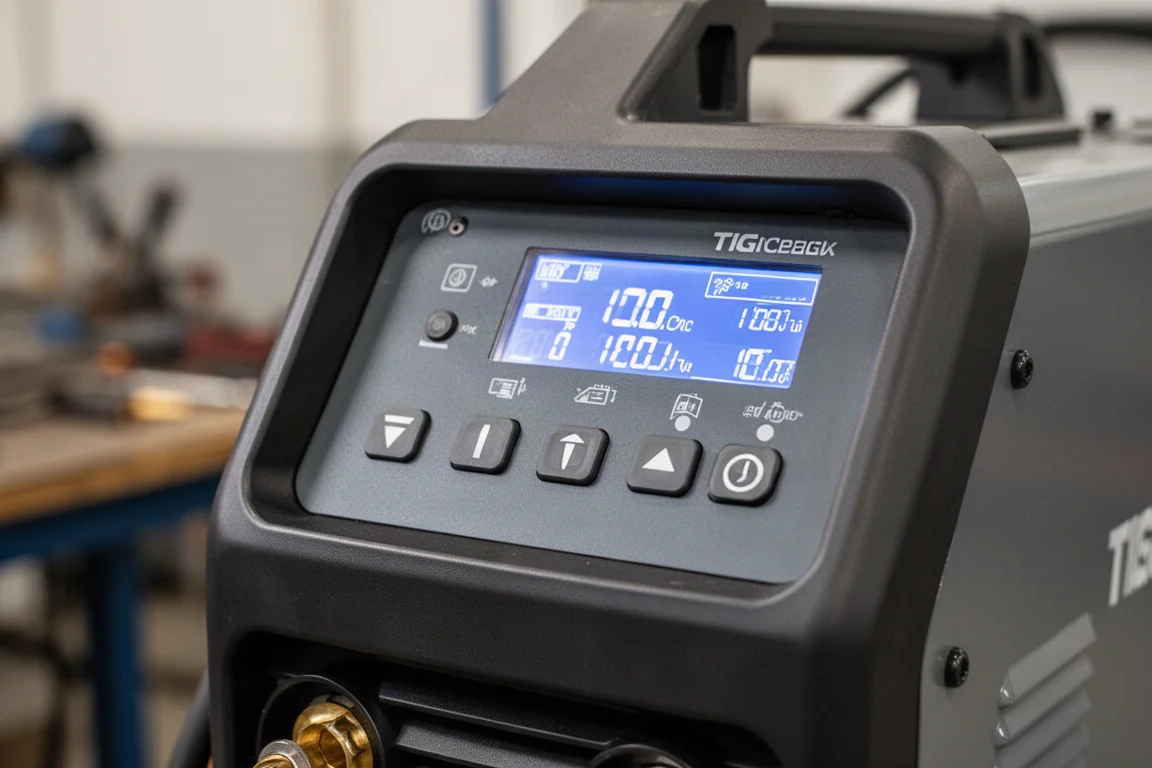 Close-up of the HTP Independence 210 control panel with menu buttons and display