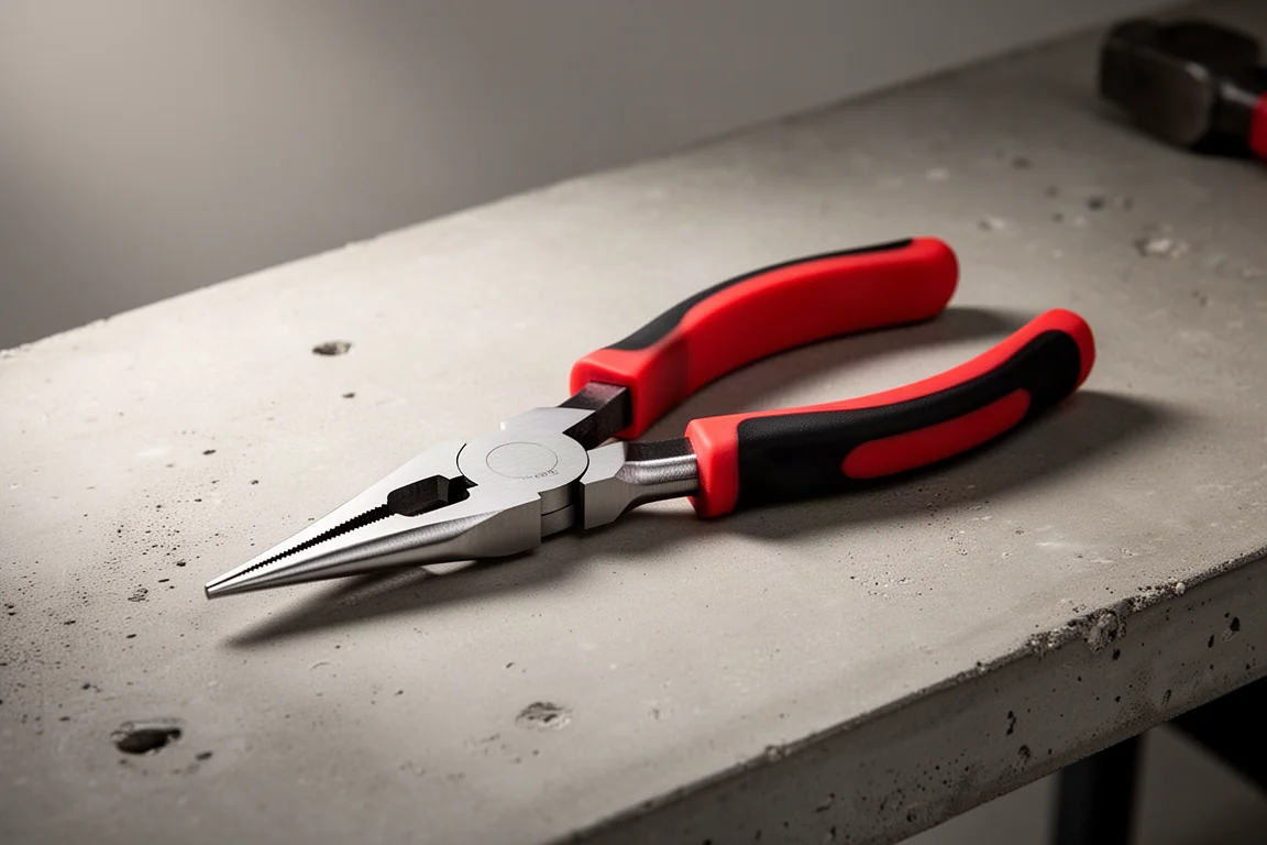 Husky 6-in-1 combination stripper pliers on a concrete workbench