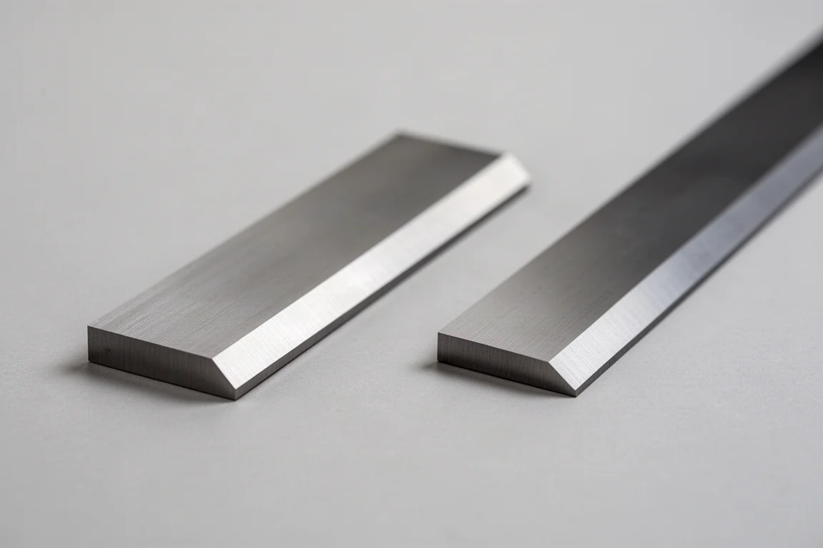 Side profile comparison of two scrapers with different blade thicknesses