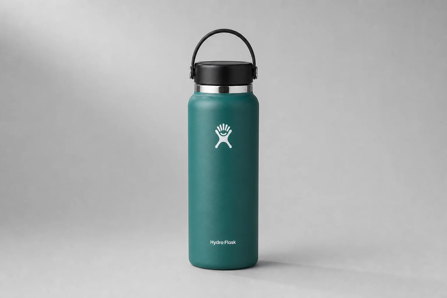 コンクリートの上に並べられたNalgeneのプラスチックボトル、Klean Kanteenのステンレスボトル、そしてHydro Flaskの断熱ボトル