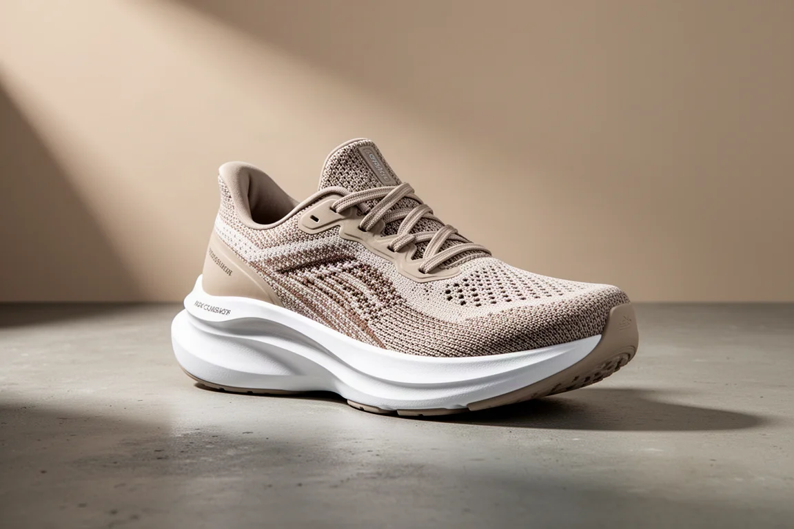 Hylo Axis stability running shoe with thick midsole on concrete surface