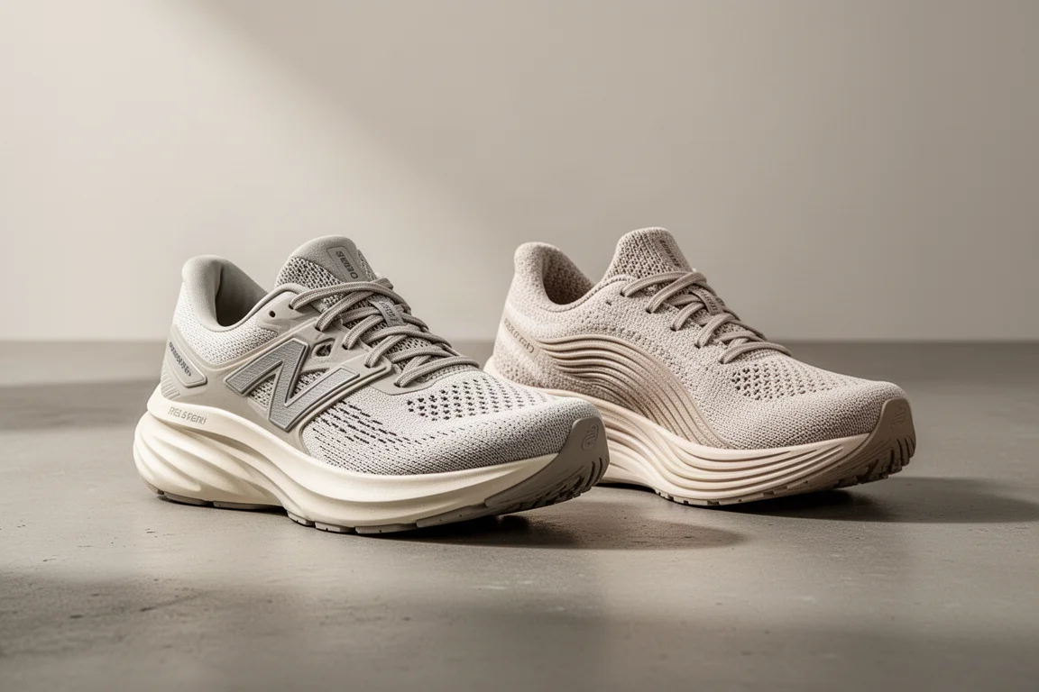 Vasia Condor 3 and Hylo Impact running shoes side by side on concrete