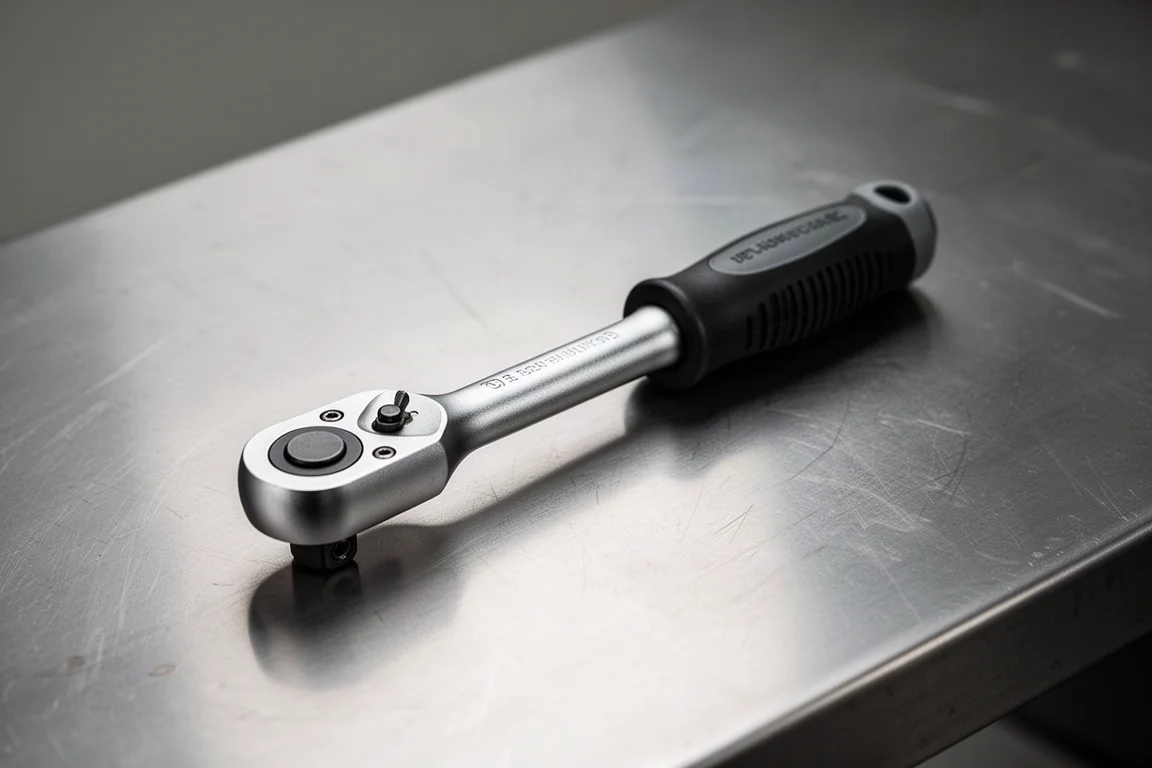 Ratchet with extension handle and socket assembled for added reach