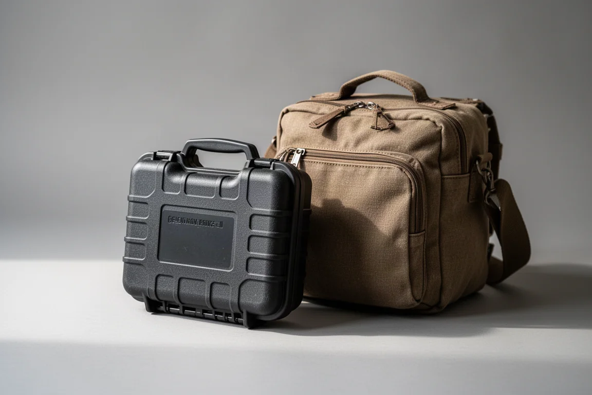 Kompaktes Werkzeugset für Tasche oder Handschuhfach auf neutralem Hintergrund