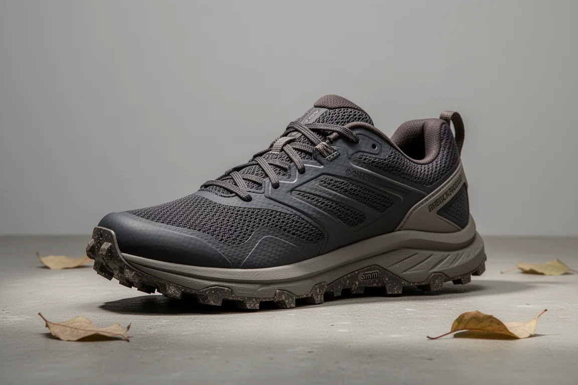 Inov-8 Trail Talon trail running shoe with aggressive lugged outsole on concrete surface