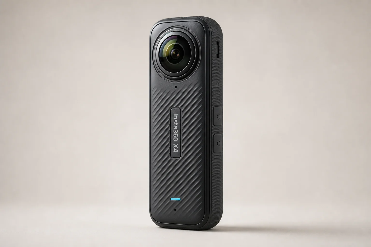Four action cameras lined up on concrete: GoPro Hero 13, Insta360 X4, Insta360 Ace Pro 2, DJI Osmo Action 5