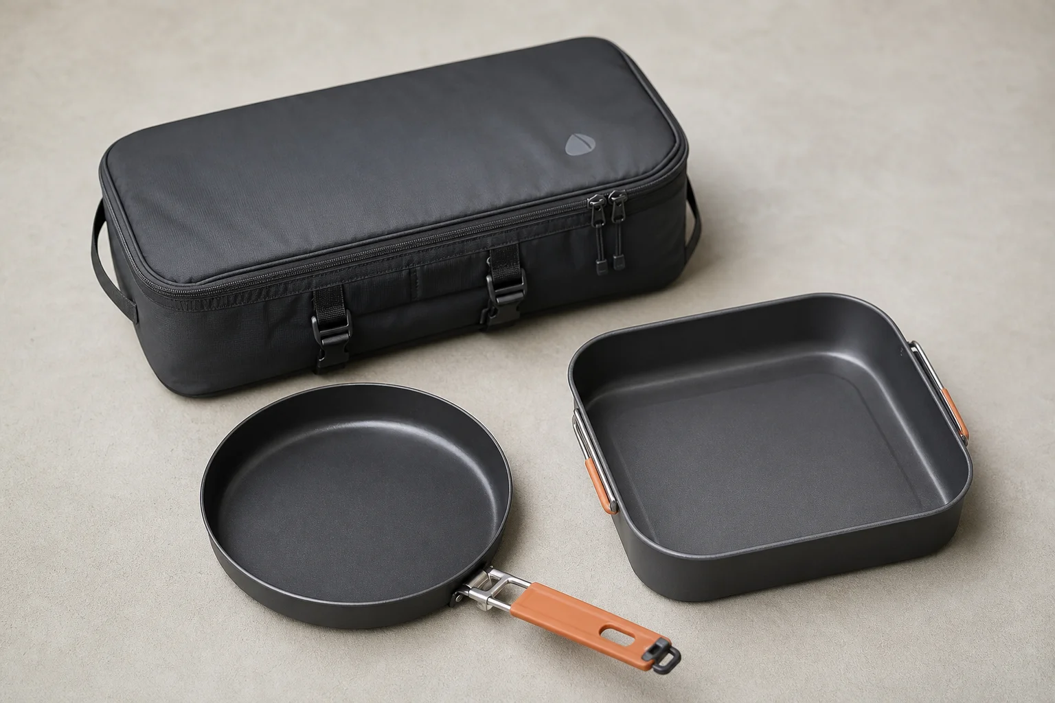 Jetboil Genesis stove packed neatly inside its carrying bag with included cookware