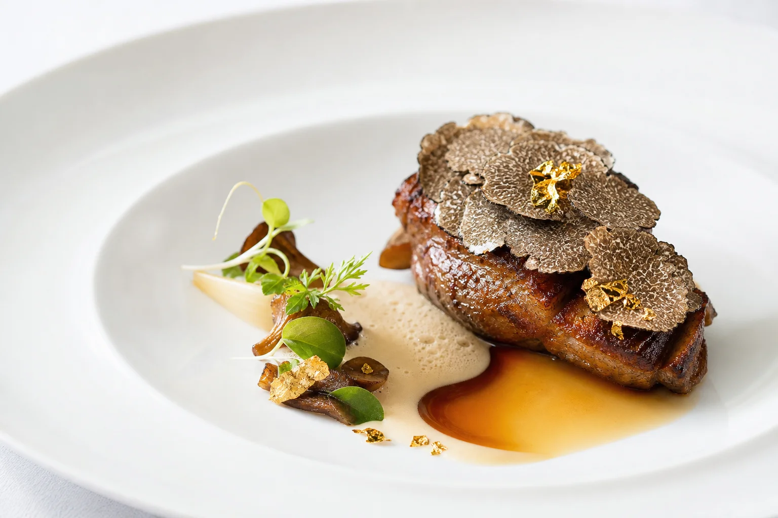 Table de gastronomie avec plusieurs plats servis et un verre de vin