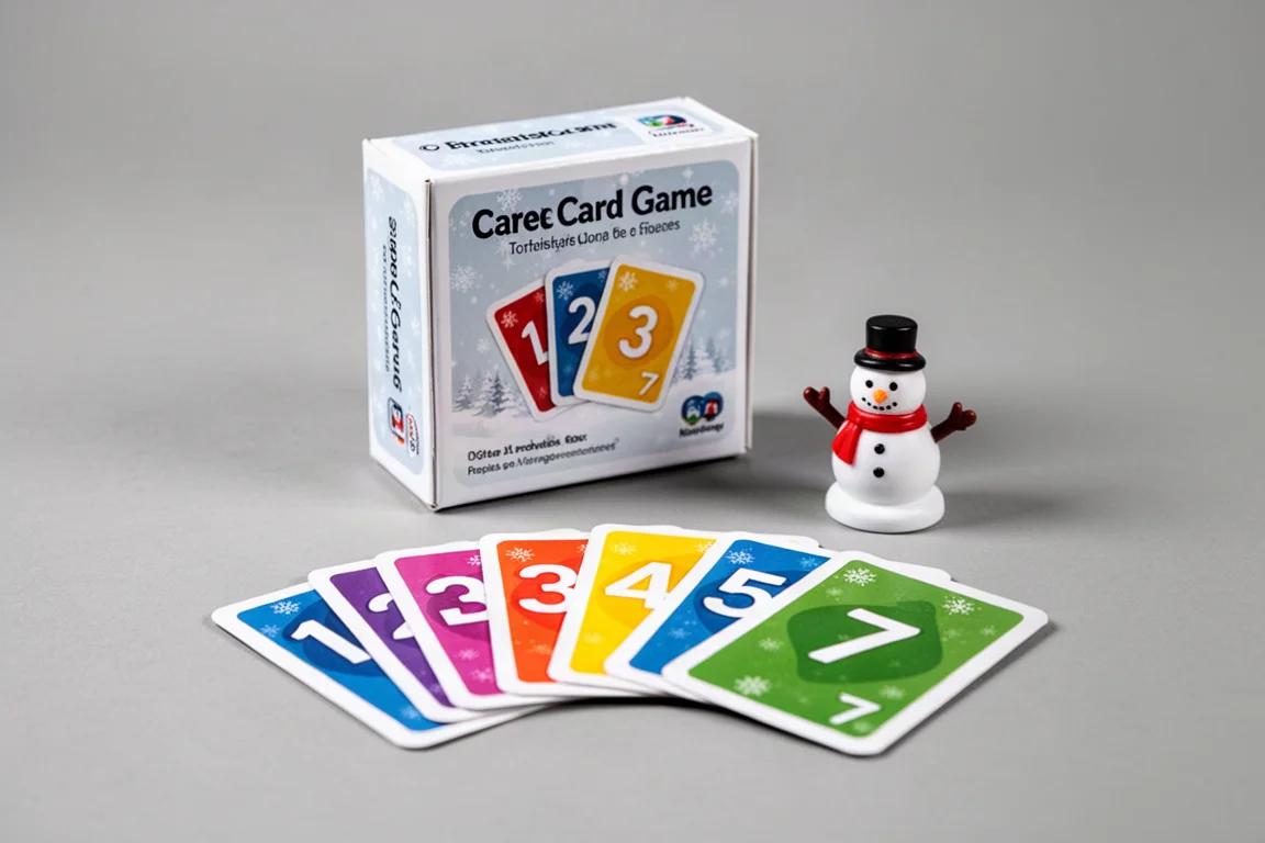 Six small board games with colorful components arranged on a wooden table