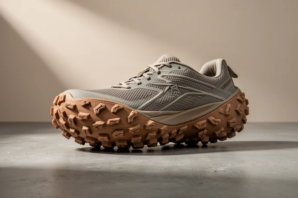 Kailas Fuga X Pro trail running shoe on a matte concrete surface