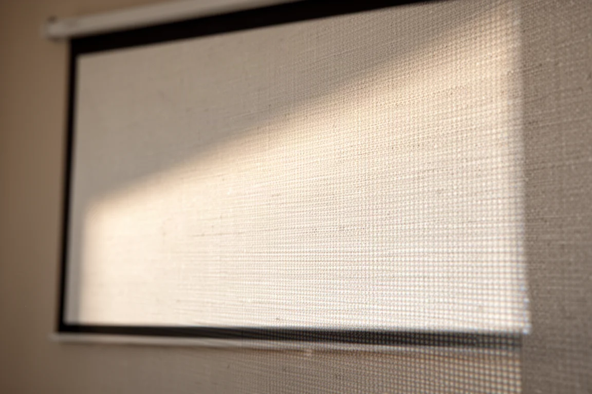 Diffusori surround montati a soffitto in una stanza home theater buia