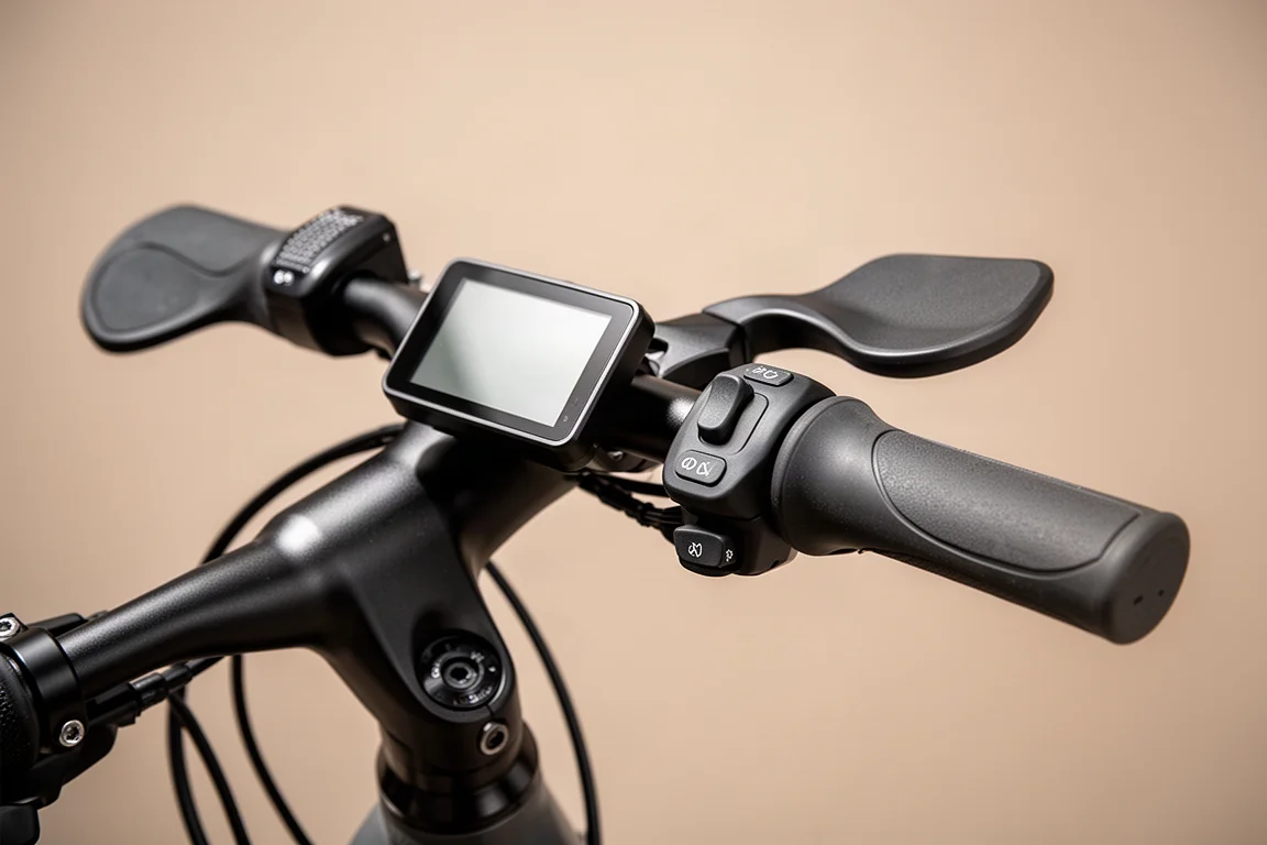 E-Bike-Cockpit mit klarer Anzeige, einfachen Bedienelementen und komfortablen Griffen