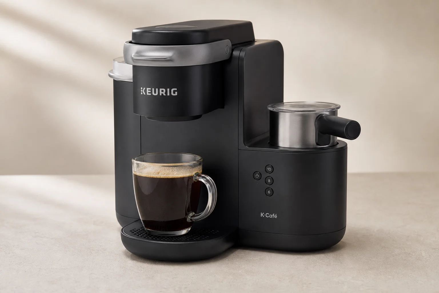Seven coffee makers arranged on concrete surface representing different brewing styles