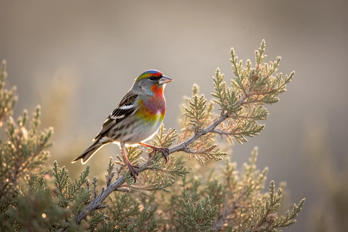 Songbird perched on a branch in soft natural light