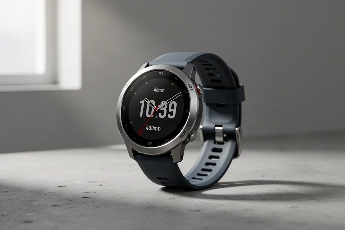 Kiprun GPS 900 running watch with aluminum bezel on a concrete surface