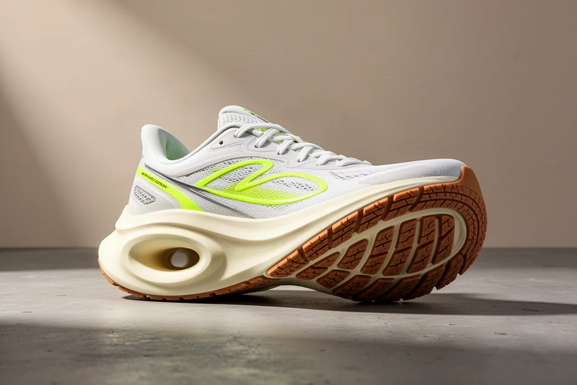 Kiprun KD900 running shoe showing side profile and donut heel midsole on concrete