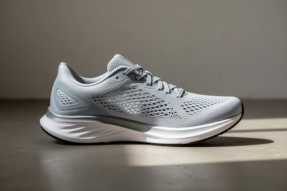 Profil latéral de la chaussure de course KipRun KD900X sur une surface de studio épurée