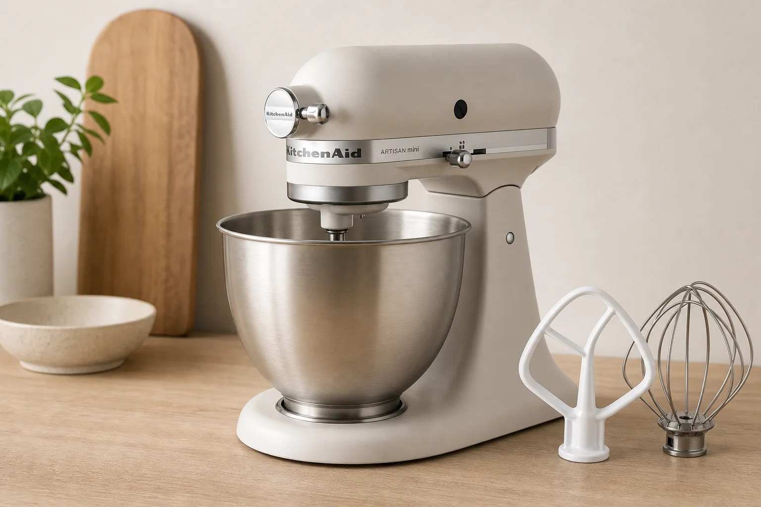 Collection of small-batch baking equipment on marble surface