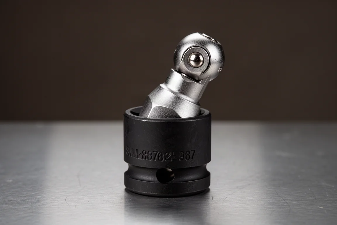 Swivel socket adapter articulating at an angle in a socket