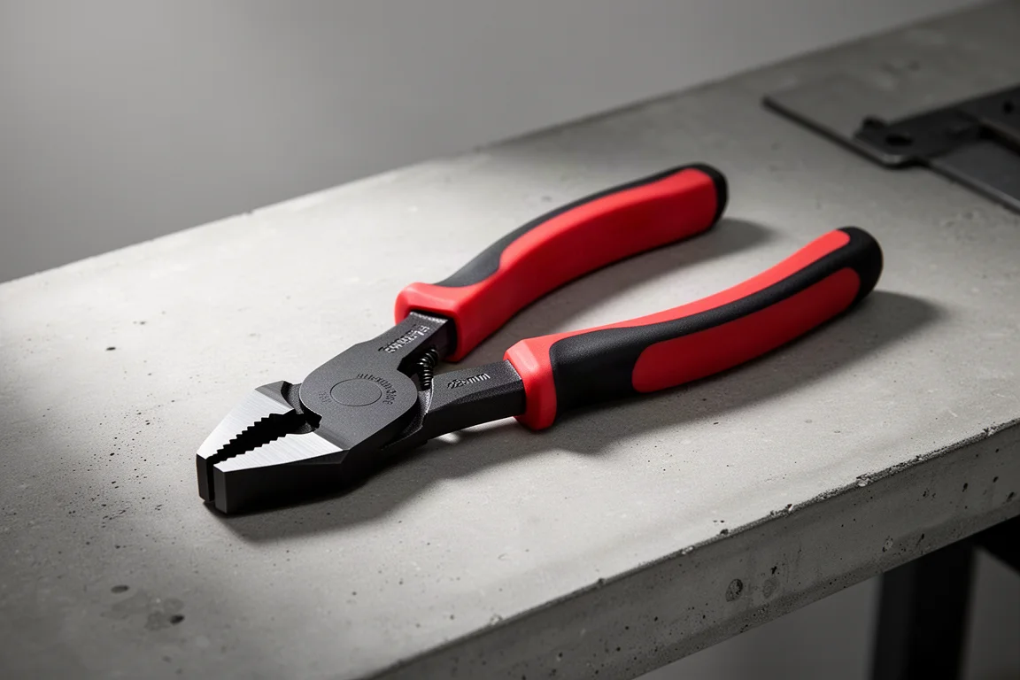 Szczypce Knipex 95 18 225 Step Cut ze stopniową głowicą tnącą na betonowej powierzchni