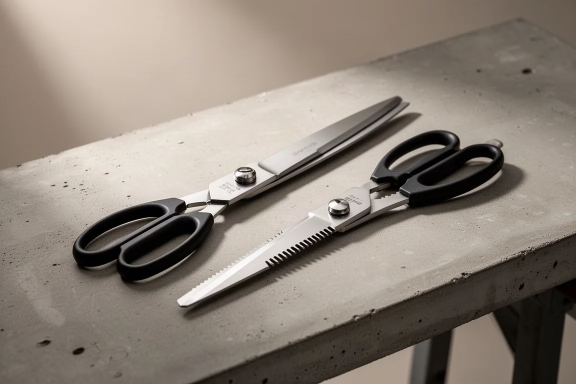 Nożyce kombinowane Knipex 9505 140 i 190 obok siebie na betonowej powierzchni
